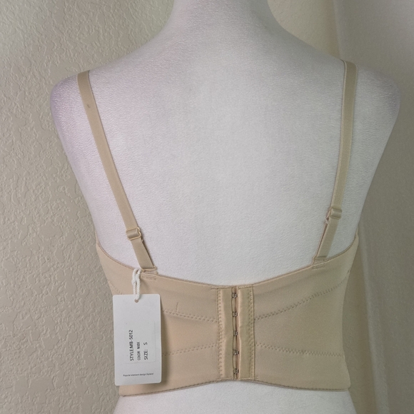 Mulla Nude Rhinestone Mesh Corset Bustier Top Sz Small (36B) - Picture 5 of 13